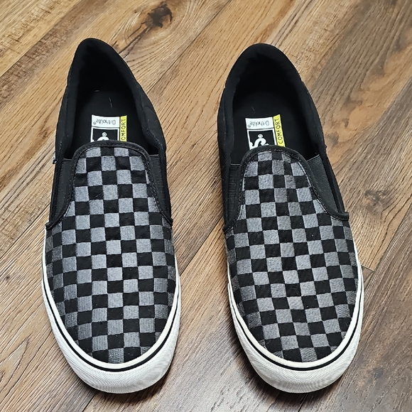 Vans Other - Vans Black and Gray Checkered Slip-On Shoes
